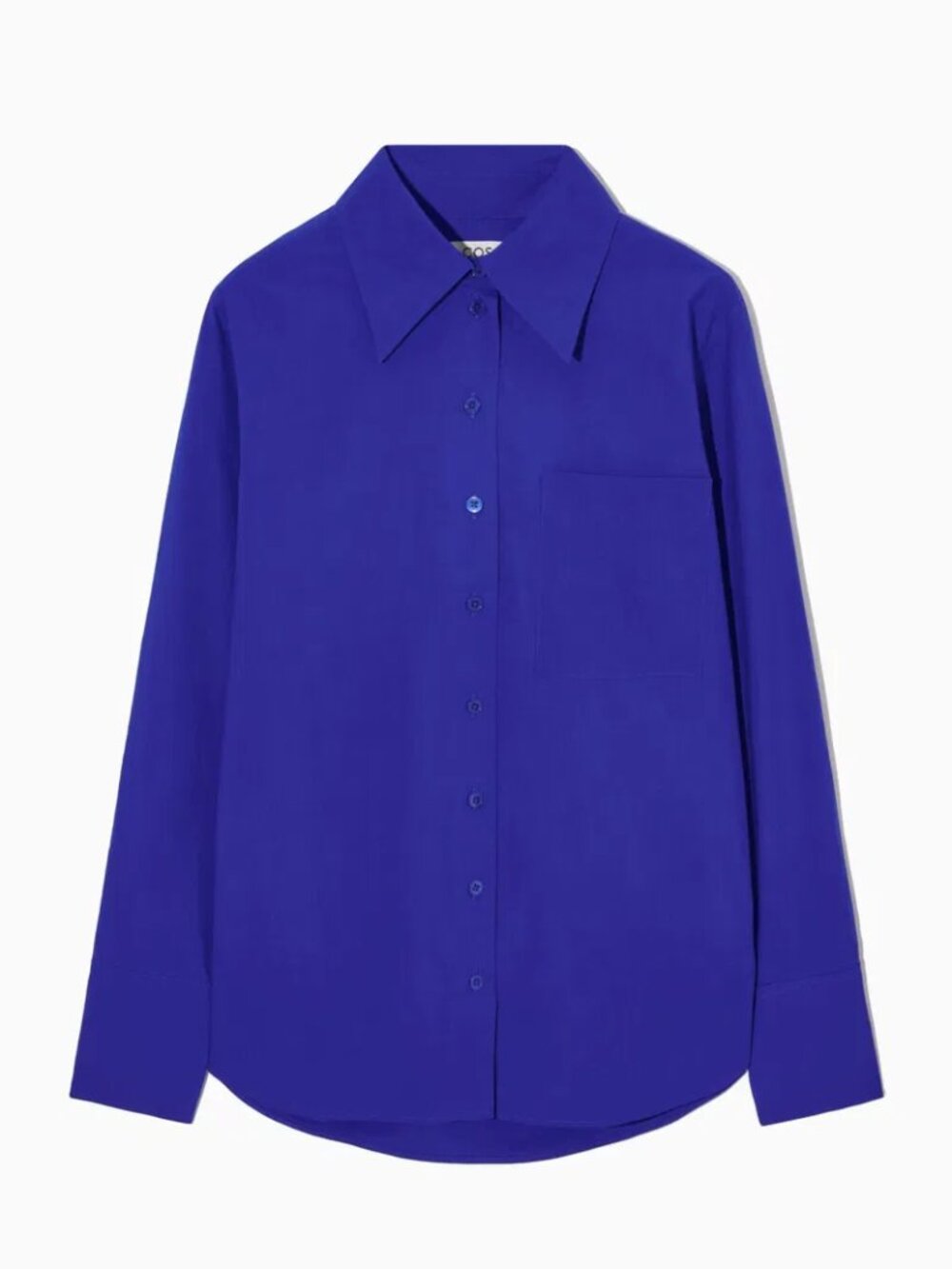 COS Oversized Long-Sleeve Shirt in Cobalt Blue